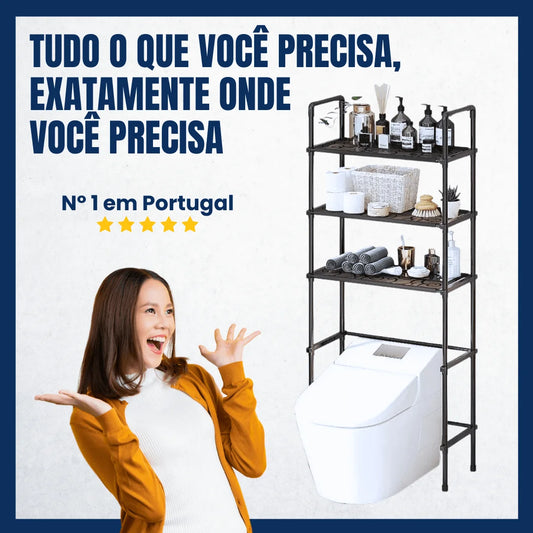 Estante Metálica Sobre a Sanita – Organização Inteligente e Design Moderno